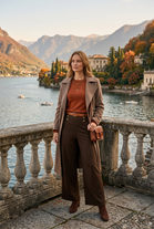 MILITARY BUTTON WIDE LEG SCUBA TROUSERS