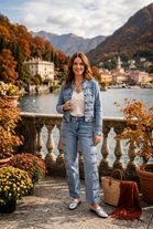 MILITARY BUTTON DENIM JEANS
