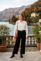 BELTED SEAM DETAIL SCUBA TROUSERS