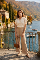 BELTED SEAM DETAIL SCUBA TROUSERS