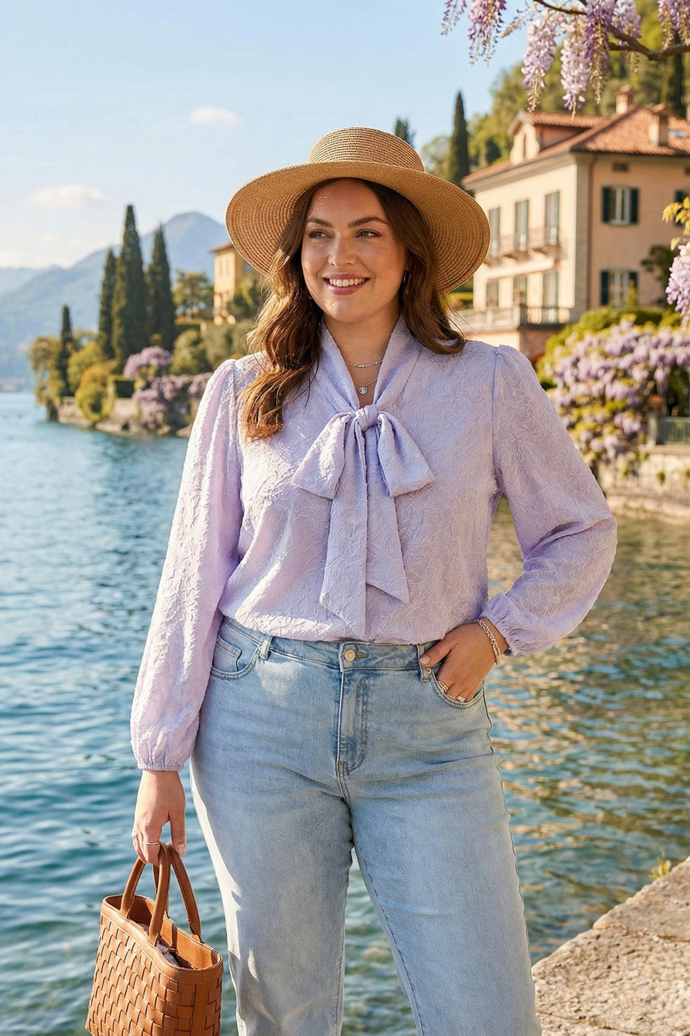 PUSSY-BOW LACE BLOUSE