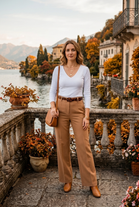 RIB V-NECK BASIC LONG SLEEVE TOP