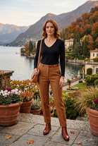 RIB V-NECK BASIC LONG SLEEVE TOP
