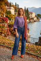 OVERSIZED ADJUSTABLE BUBBLE SLEEVE FINE KNIT JUMPER