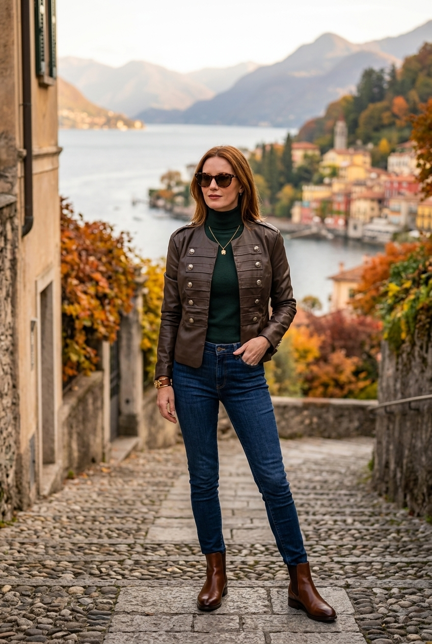 MILITARY FAUX LEATHER JACKET