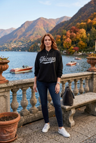 CHICAGO SLOGAN ELASTICATED BOTTOM HOODIE