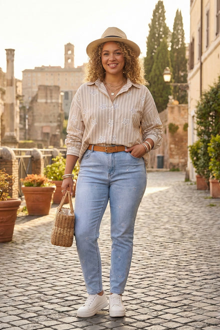 OVERSIZED STRIPPED STAR SHIRT