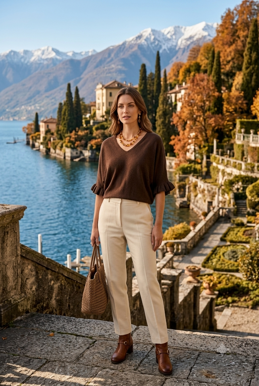 FRILL SLEEVE VNECK JUMPER