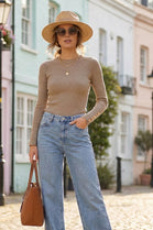 RIB GOLD BUTTON DETAIL JUMPER