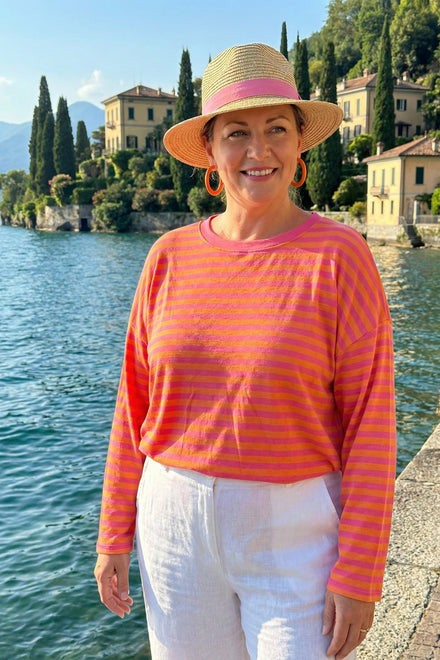 STRIPE LONGSLEEVE OVERSIZED TOP