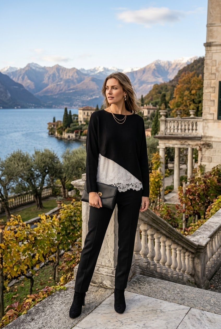 LACE EMBROIDERY VEST 2 IN 1 JUMPER