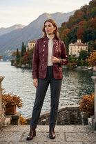 GOLD BUTTON FAUX LEATHER JACKET