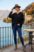 LEOPARD TRIM RELAXED HOODED TOP