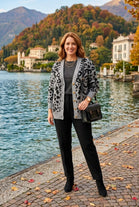 LEOPARD PRINT V-NECK GOLD BUTTON CARDIGAN
