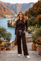 SIDE-STRIPE DRAWSTRING WIDE-LEG TROUSER