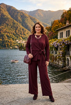 SIDE-TIE WRAP TOP AND WIDE LEG CO-ORD SET