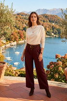 BELTED WIDE-LEG TAILORED TROUSER