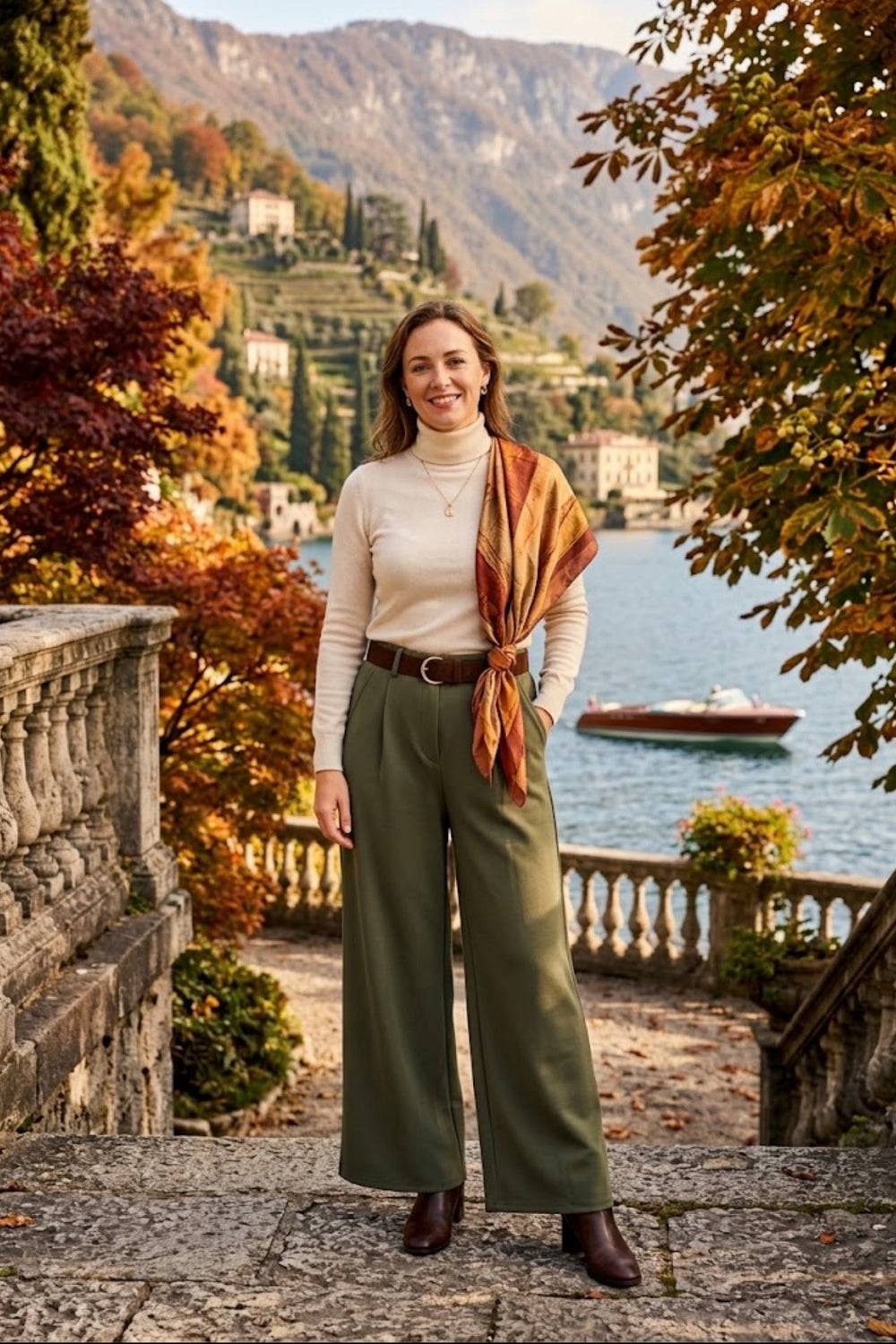BELTED WIDE-LEG TAILORED TROUSER