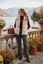 FAUX FUR ZIP-UP WAIST COAT
