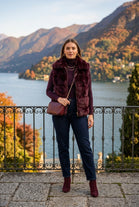 FAUX FUR ZIP-UP WAIST COAT