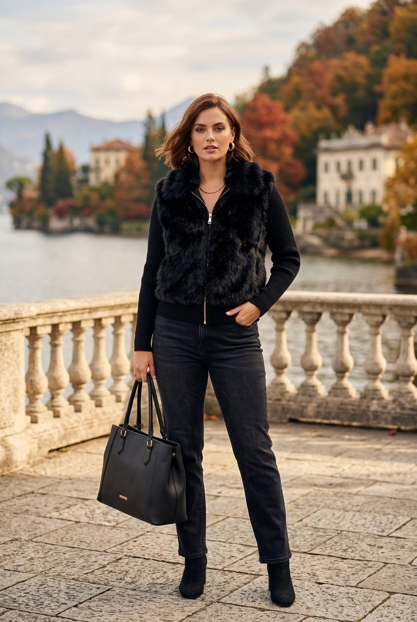 DETACHABLE SLEEVE FUR JACKET-WAISTCOAT