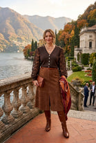 LACE SLEEVE BUTTON CARDIGAN