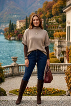 SHORT SLEEVE MOCK NECK FINE KIT JUMPER
