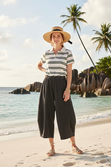 DENIM BARREL TROUSER