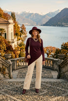ASYMMETRIC RUCHED FINE KNIT JUMPER