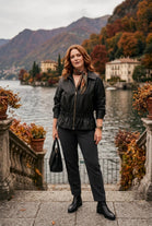 DRAWSTRING LEATHER JACKET