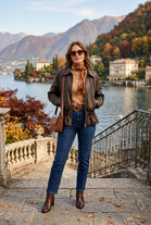 DRAWSTRING LEATHER JACKET