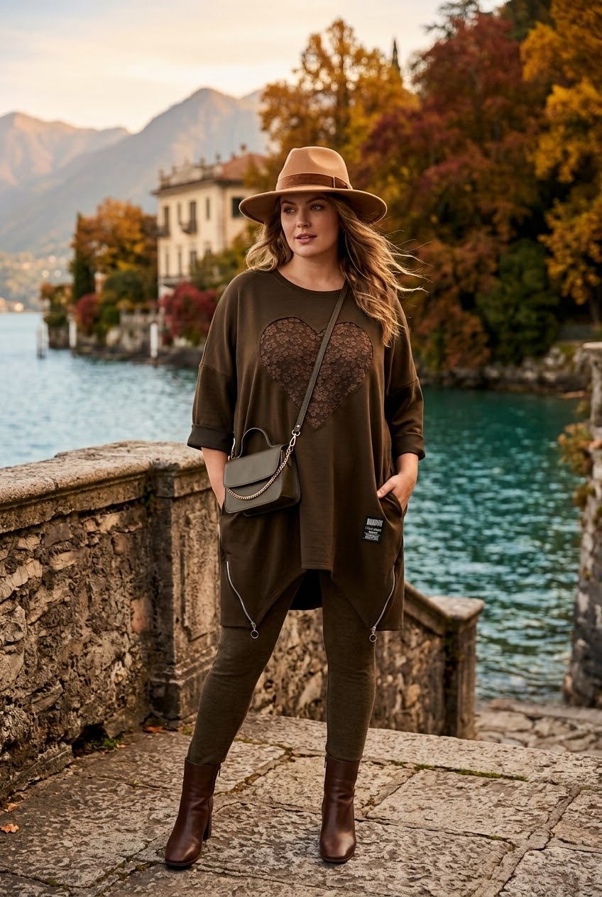 OVERSIZED LACE HEART SWEATSHIRT