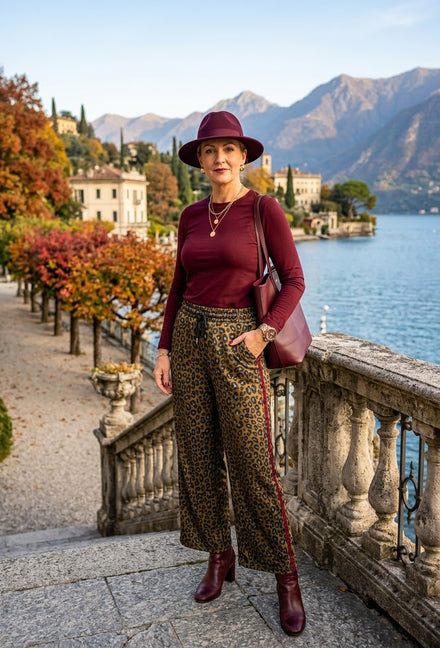 SIDE STRIP LEOPARD DRAWSTRING TROUSER(MIXED COLOUR PACK)