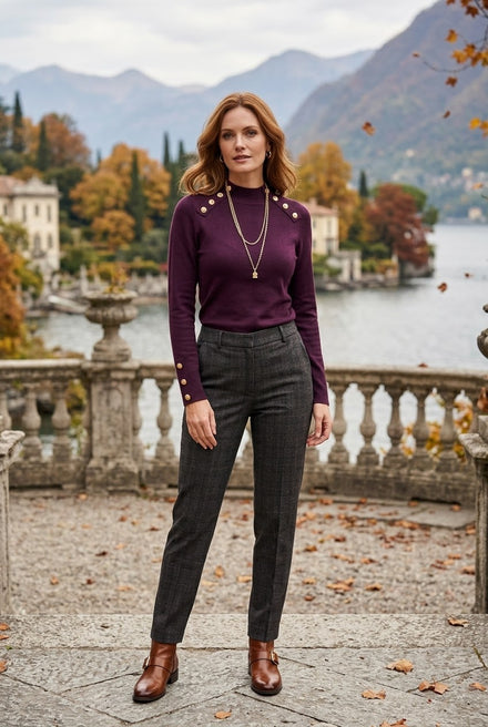 ABBY DETAIL GOLD BUTTON JUMPER