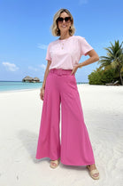 BELTED WIDE LEG TROUSER