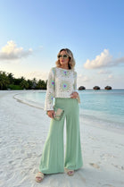 BELTED WIDE LEG TROUSER
