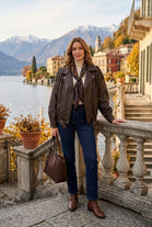 FUNNEL-NECK FAUX LEATHER JACKET