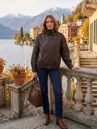 FUNNEL-NECK FAUX LEATHER JACKET