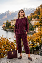 CHECKERED MATCHING TUNIC AND TROUSER SET