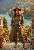 CHECKERED MATCHING TUNIC AND TROUSER SET