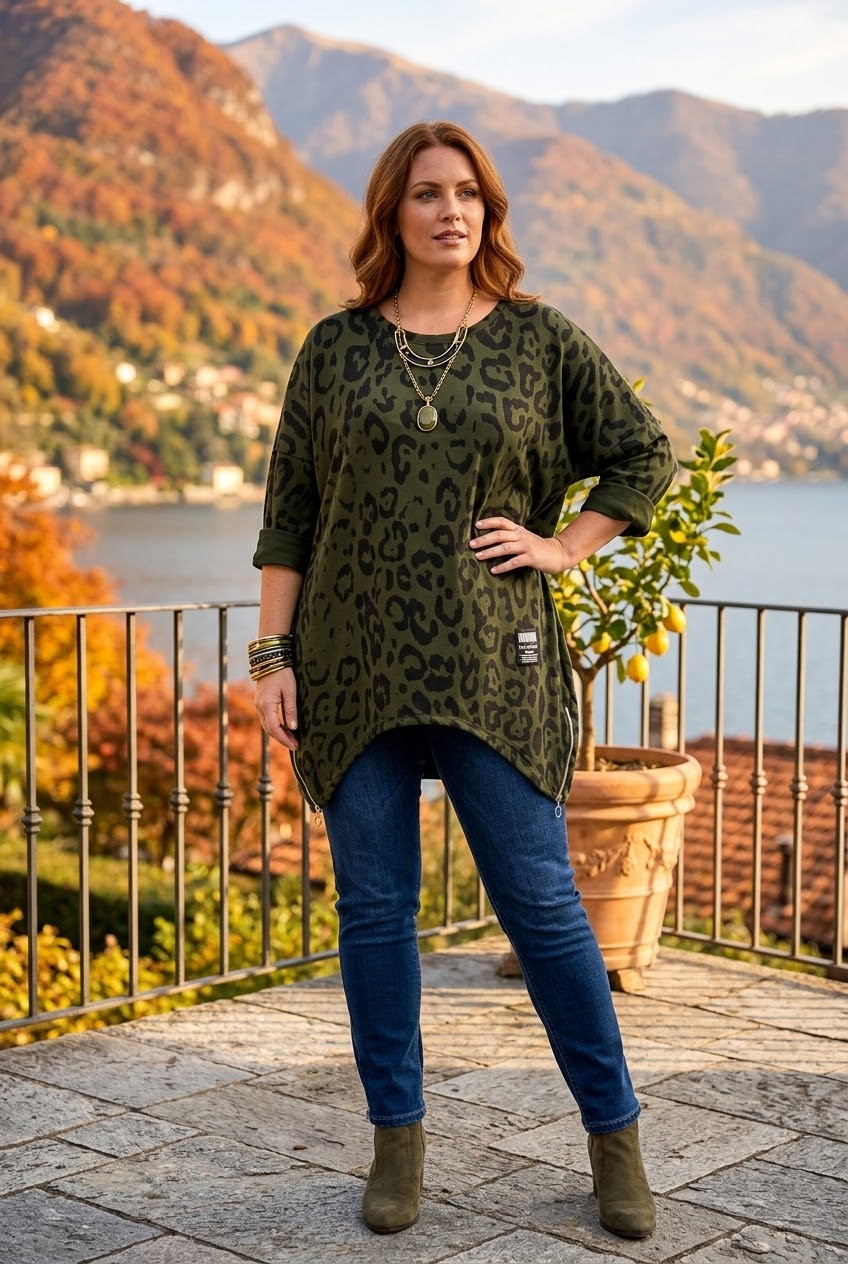 OVERSIZED LEOPARD PRINT SWEATSHIRT