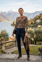 CASHMERE BLEND ANIMAL PRINT TOP