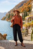 CORDUROY HAREM DRAWSTRING TROUSER