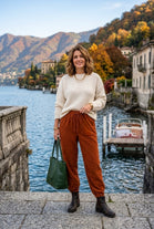 CORDUROY HAREM DRAWSTRING TROUSER