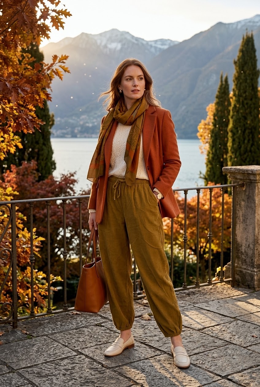 CORDUROY HAREM DRAWSTRING TROUSER