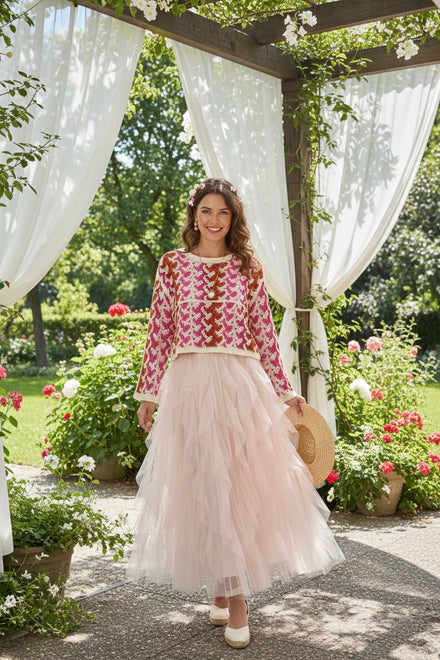 CHEVRON PATTERN CROCHET PULLOVER