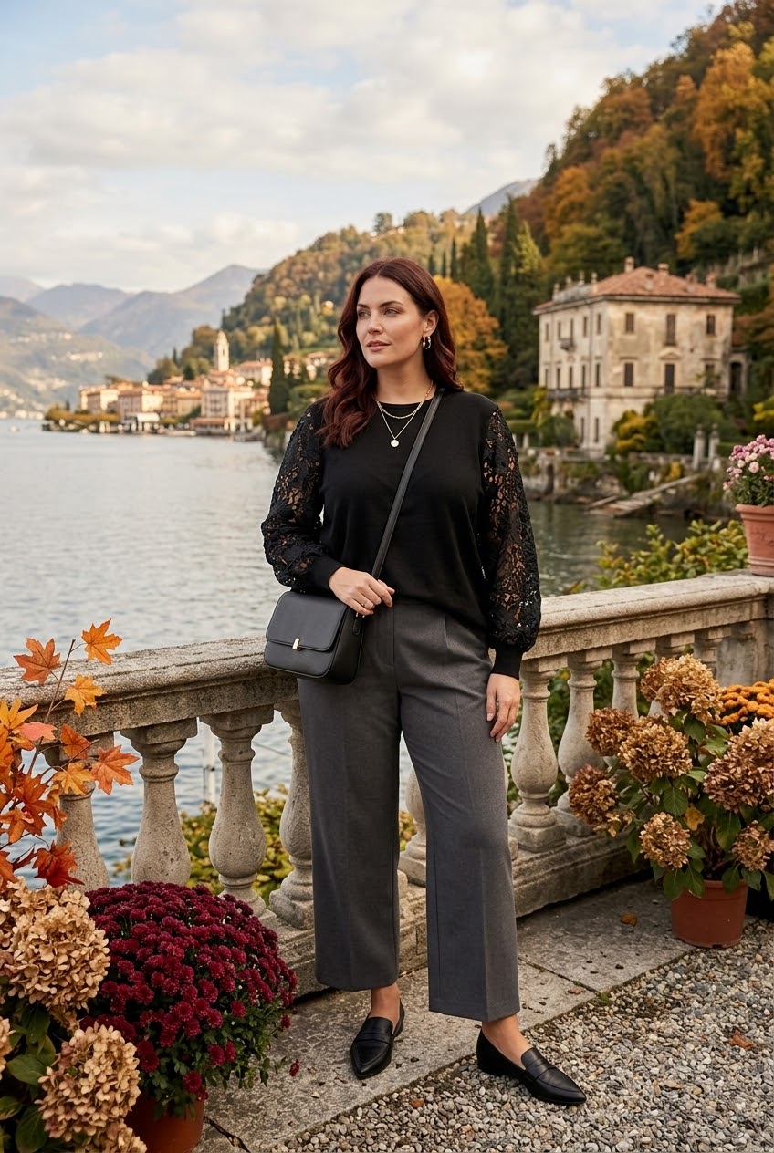 FLORAL LACE SLEEVE JUMPER