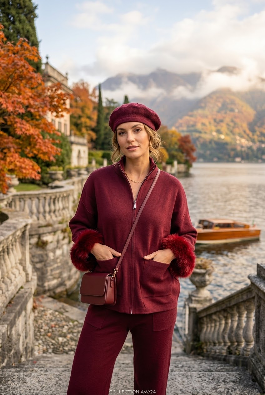 ZIP-UP JACKET WITH FURR CUFFS