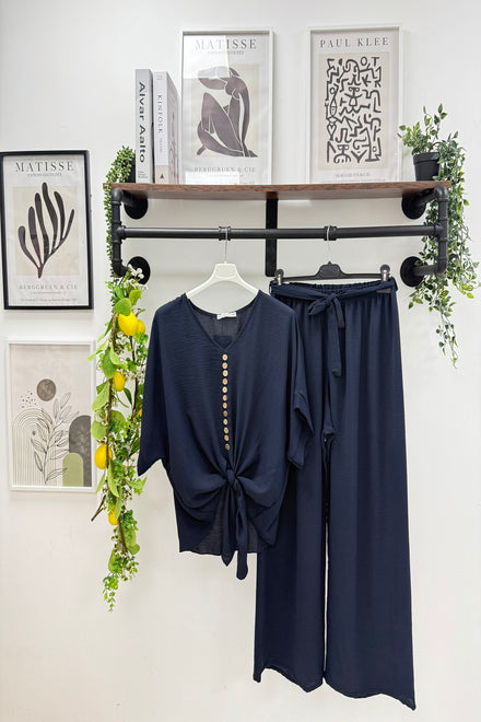 FRONT TIE BUTTON DETAIL CO-ORD SET (15203097936256)