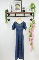 BUTTON DETAIL EMBROIDERED JUMPSUIT (15202934096256) (15233067745664)